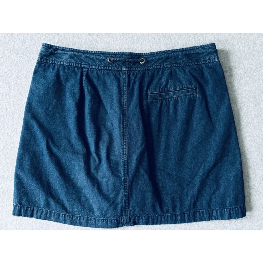 Dockers Dark Blue‎ Denim Jeans Skirt Skort Shorts Pockets Womens Size 8